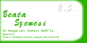 beata szemesi business card